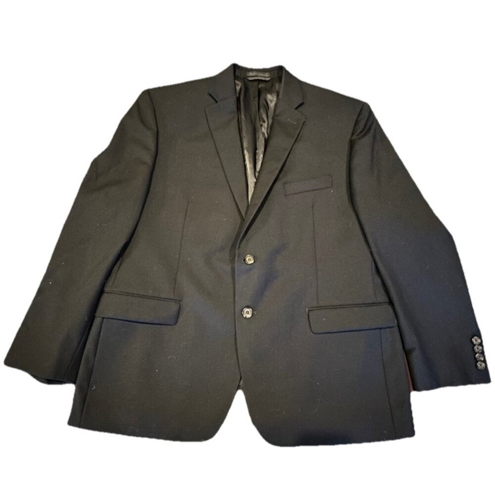Lauren RALPH LAUREN Black Wool  Men's Classic-Fit UltraFlex Suit Jackets 44 S